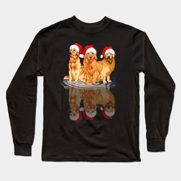 Shadow Retriever Dog Christmas Sweatershirt Cute Retriever Santar Hat Gift T-Shirt Long Sleeve T-Shirt by kimmygoderteart